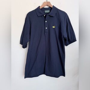Masters Collection Mens Navy Polo Shirt Short Sleeve Embroidered Logo Size M
